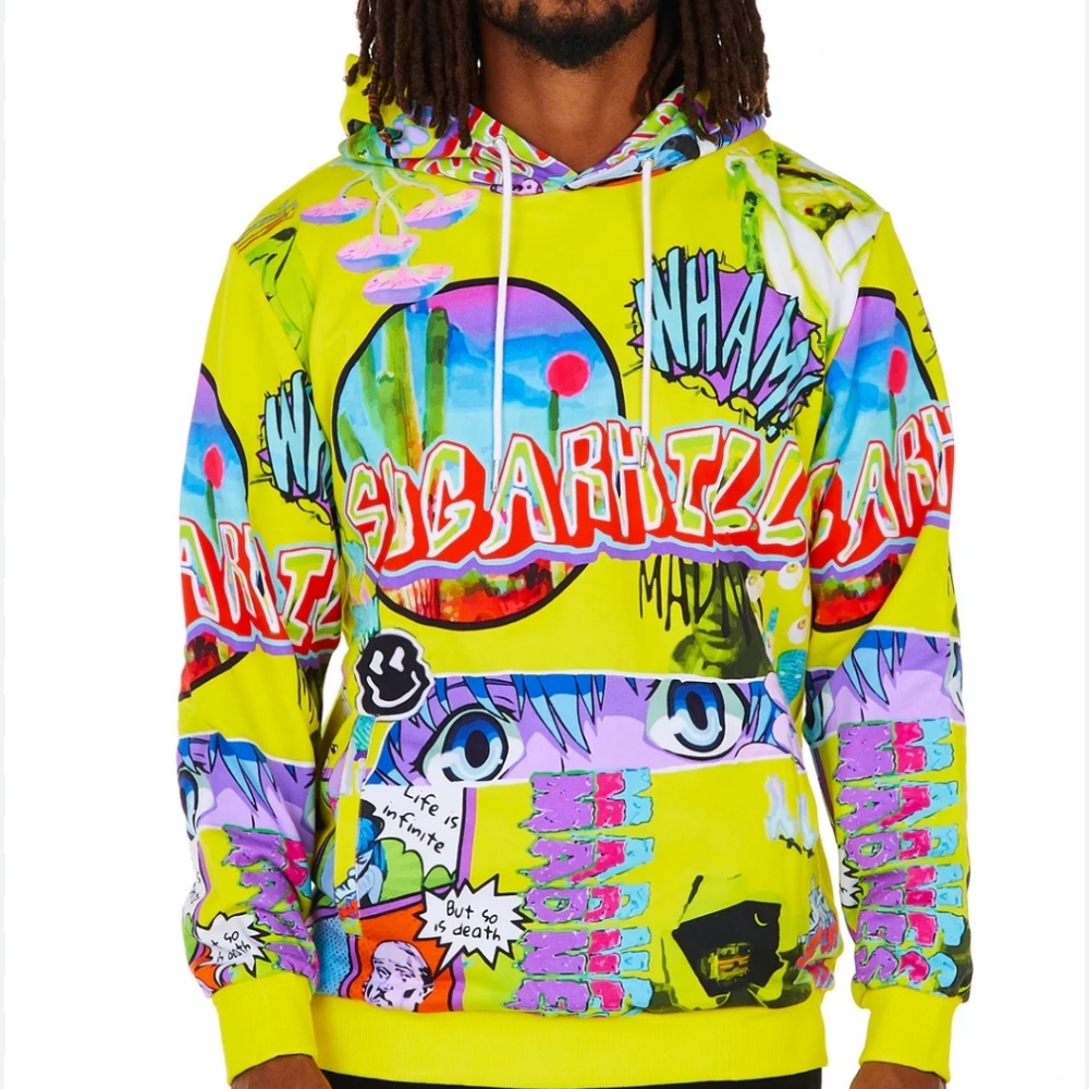 Sugarhill Lemon Lucid Dreams Yellow Sweatshirt Hoodie Sz S Unisex